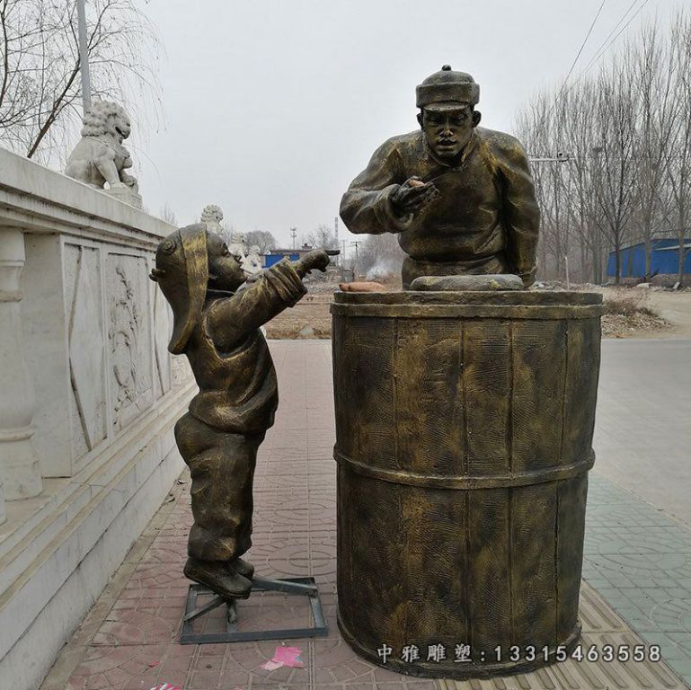卖烤红薯人物铜雕 (2)