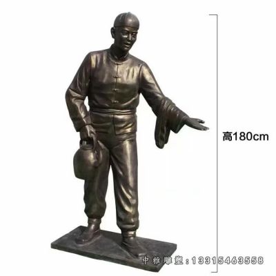 步行街店小二铜雕
