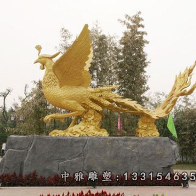 城市神兽凤凰铜雕