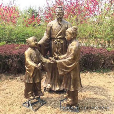 校园寓言故事孔融让梨铜雕
