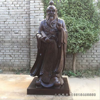 校园古代老子铜雕