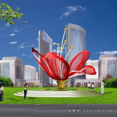 城市不锈钢盛世花开雕塑