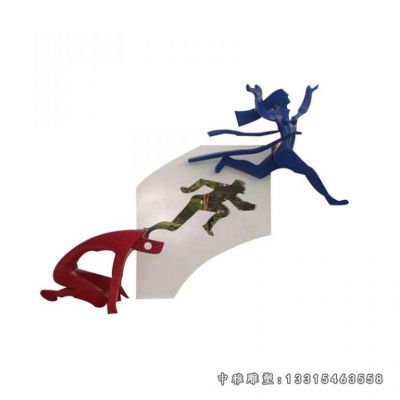企业不锈钢健身标志雕塑
