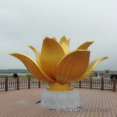 广场不锈钢荷花雕塑
