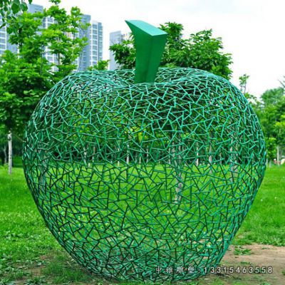 城市不锈钢苹果雕塑