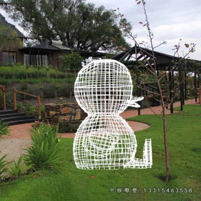 不锈钢镂空鸭子雕塑