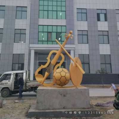 公园不锈钢足球雕塑
